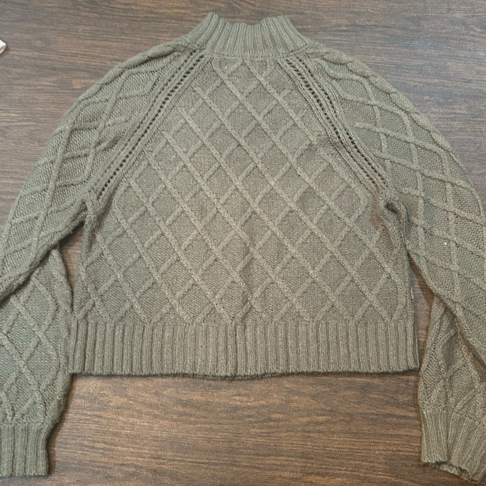 American Eagle Outfitters Green Off-the-Shoulder Sweater - Picture 2 of 6